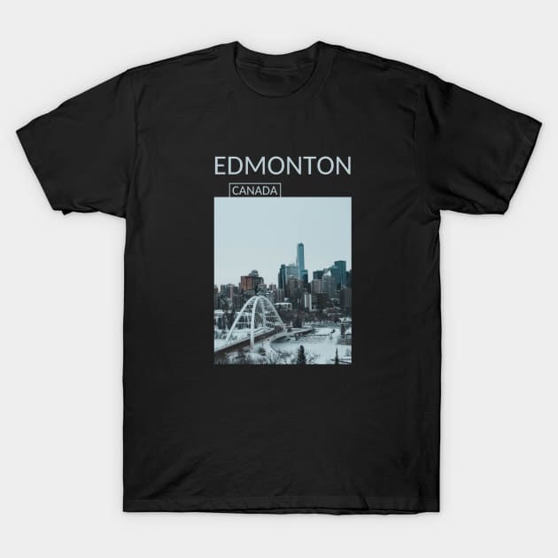 Edmonton Alberta Canada Cityscape Skyline Gift for Canadian Canada Day Present Souvenir T-shirt Hoodie Apparel Mug Notebook Tote Pillow Sticker Magnet T-Shirt by Mr. Travel Joy